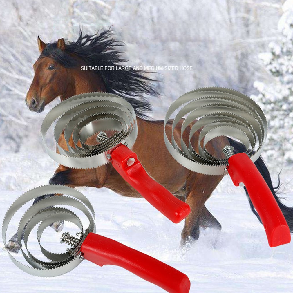 Omkeerbare Rvs Paard Haar Kam Met Soft Touch Grip Grote Grip Voorjaar Curry Paard Curry Kammen Paard Borstel Kam
