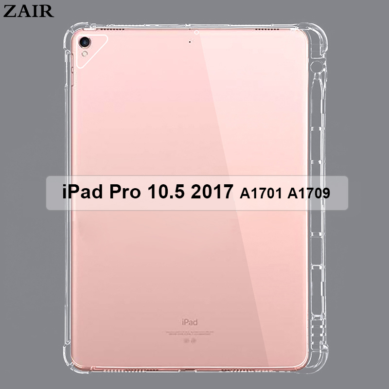 Silicone Case For iPad Pro 10.5 A1701 A1709 Transparent Soft Case With Pencil Holder For iPad Air 3 A2123 A2152Back Cover