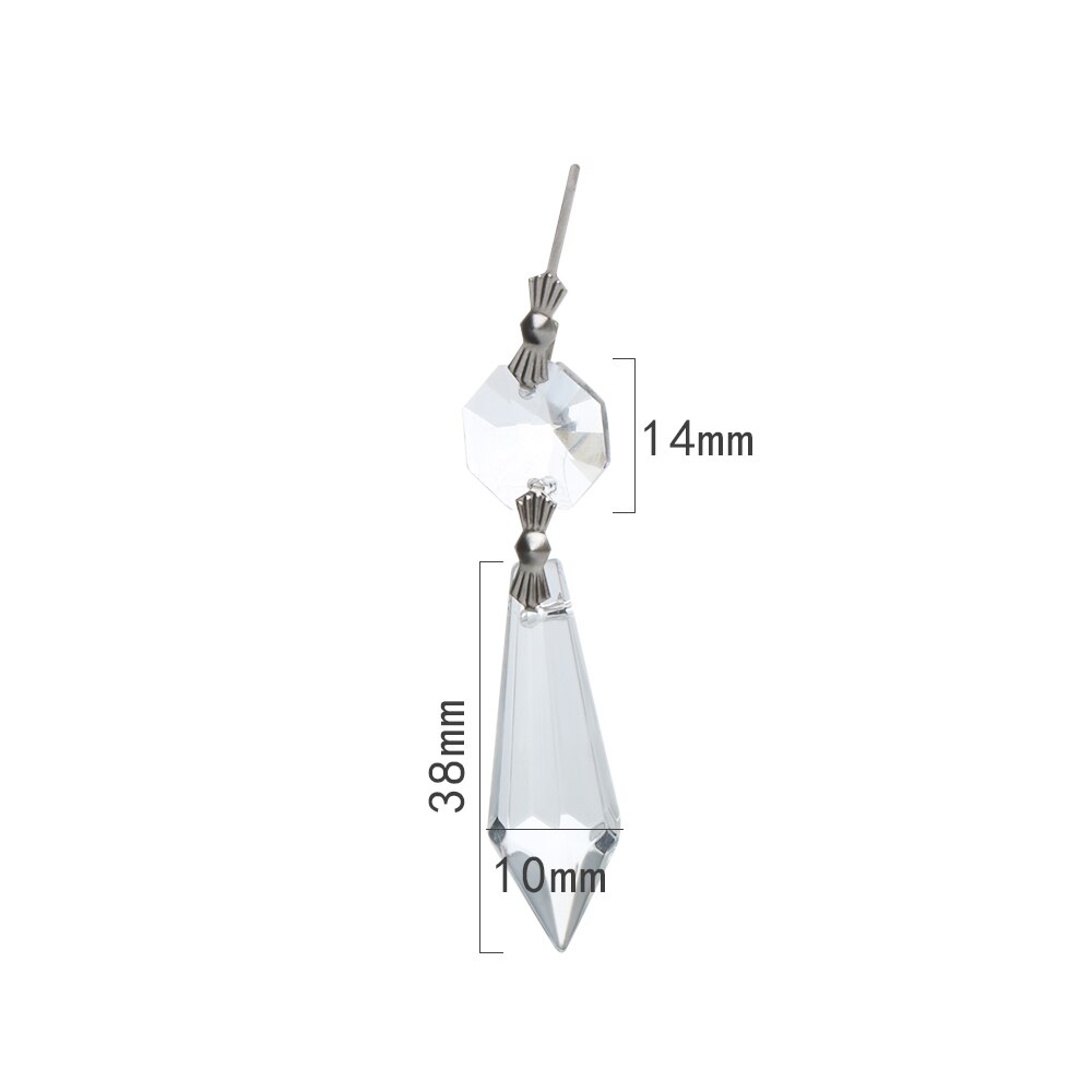 Piezas de prismas para lámpara de cristal, colgantes de 38mm, accesorios de iluminación para decoración del hogar, 5 piezas