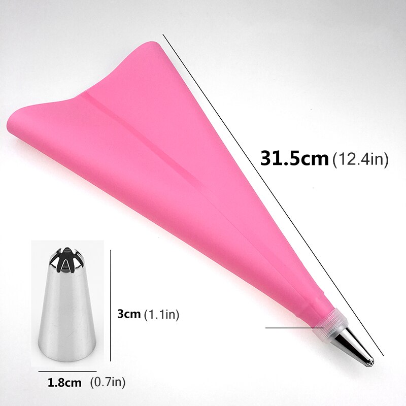 16Pcs/Set Cake Decorating Tools 14 Stainless Steel Nozzle + Silicone Pastry Bag