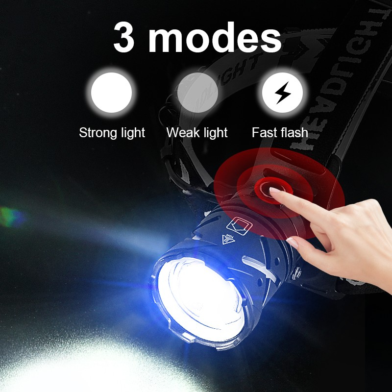 9000000lm 600w ultrakraftig pandelampe, forlygte, 8000lm l2 type c led-lommelygte til fiskeri