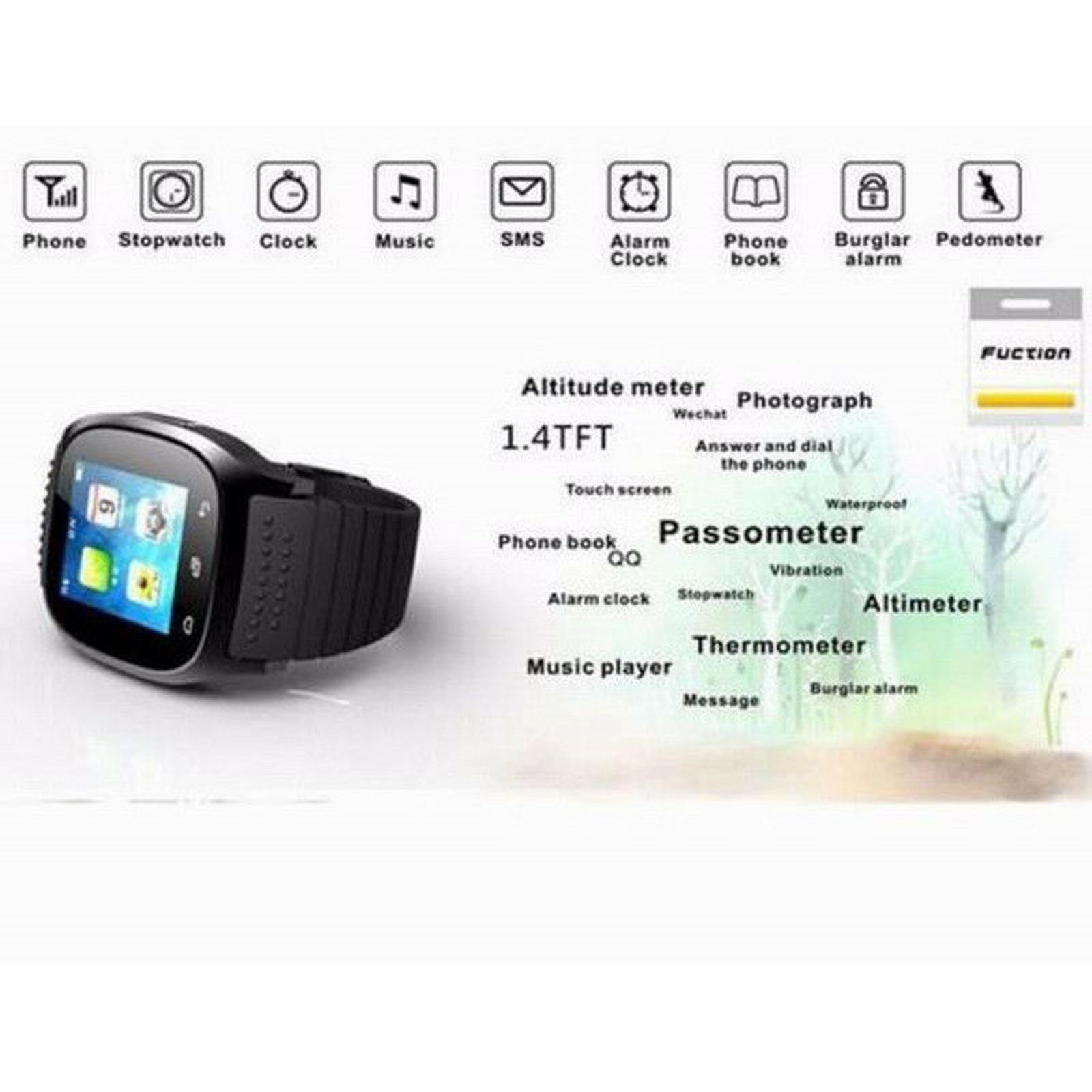 Reloj inteligente a la para hombre y mujer, accesorio de pulsera resistente al agua con Bluetooth, compatible con Android e iOS, Simple