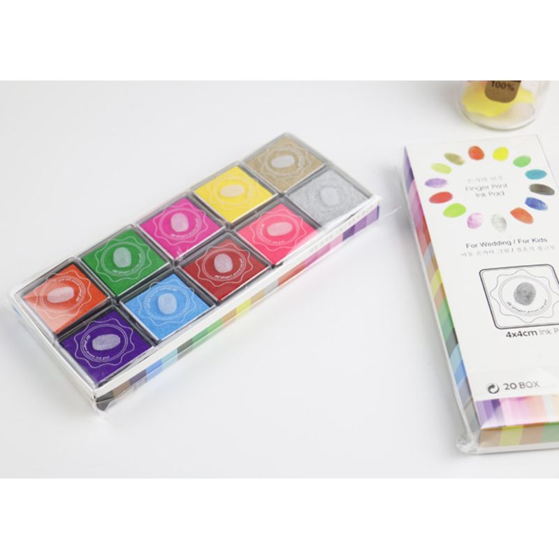 20 Colors Ink Pad DIY Scrapbooking Album Finger Painting Inkpad Stamps Sealing M17F