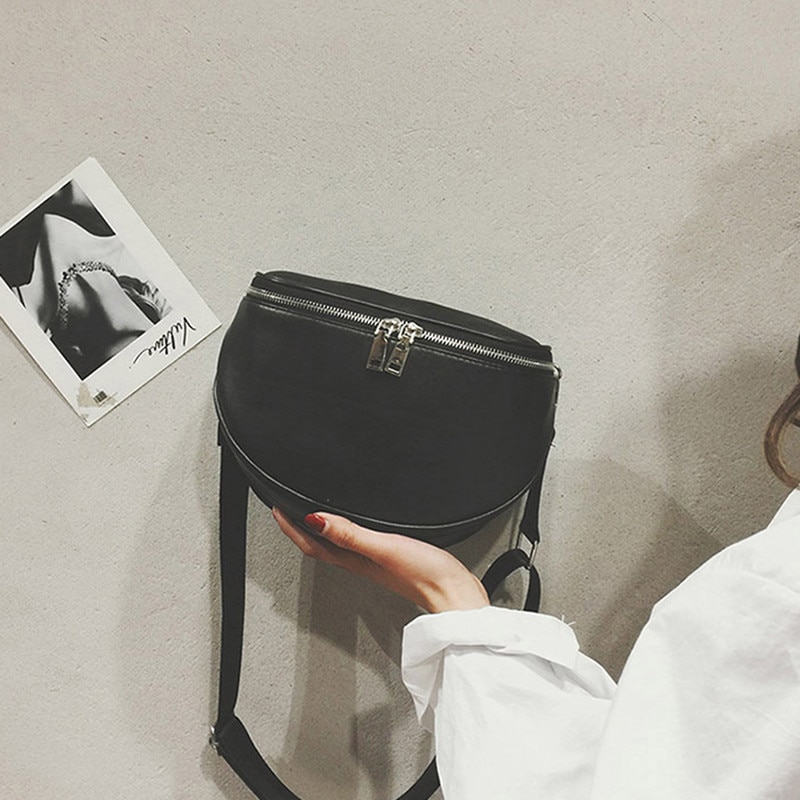 Bolso bandolera de cuero con patrón de negra para mujer, bolsa de pecho, de cintura,