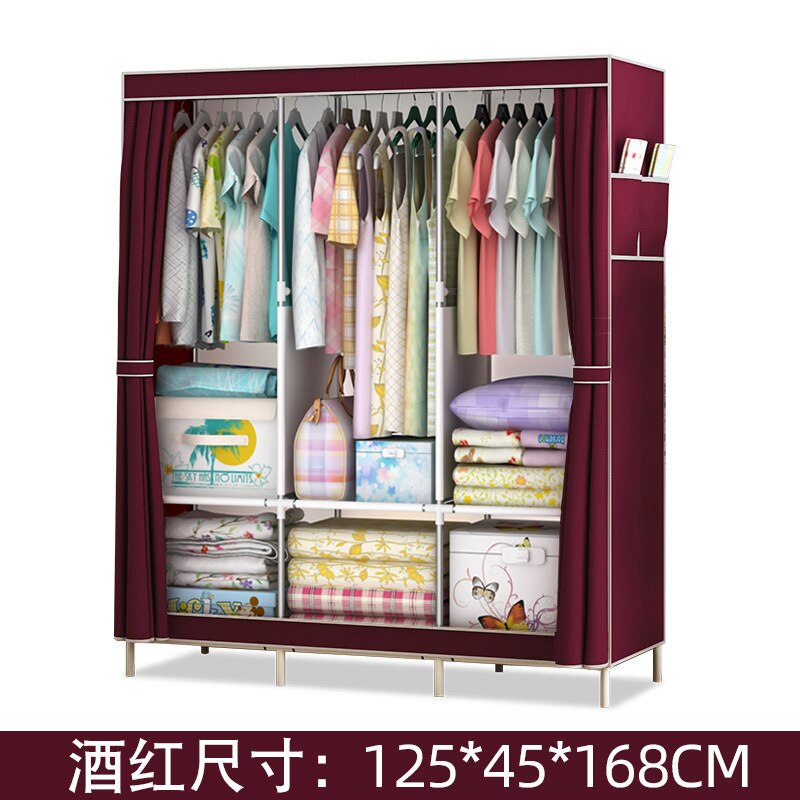 DIY Non-woven Folding Portable Wardrobe Bedroom Furniture Bedroom Storage Cabinet Simple modern dustproof wardrobe