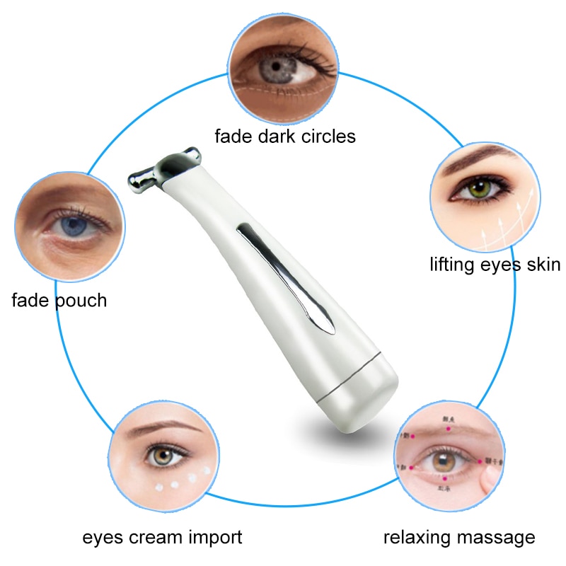 Electric Microcurrent Eyes Wrinkle Removal Massager Eye Dark Circle Pouch Remover Lifting & Tighten Facial Skin Beauty Machine