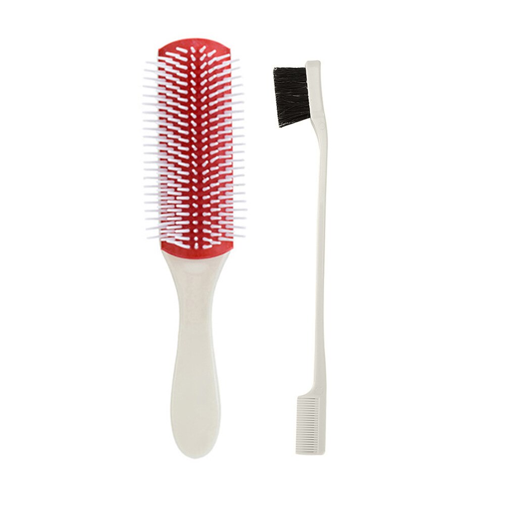 Pude børste nylon børster 9- rækker detangle distribuere produkt krøllet hår hår kam: G
