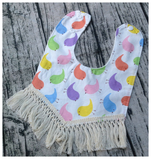 Baby bib, Boho drool bib, baby girl, boho bib, baby accessories, drool bib, baby bib, baby shower , floral: birds