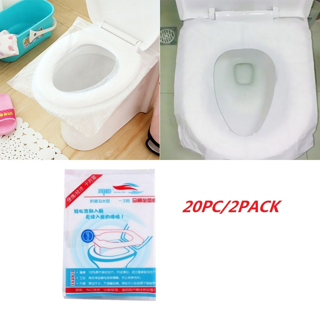 20Pcs Lakens Zakformaat Flushable & Wegwerp Wc Stoelhoezen Papier Pad Toiletpot Badkamer Wc Deksel Op de Wc