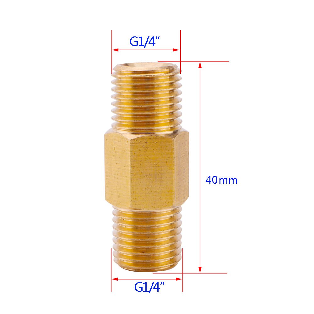 High Pressure Washer Brass Connector Adapter G1/4 Male + G1/4 Male Cooper Fitting G1/4" Male