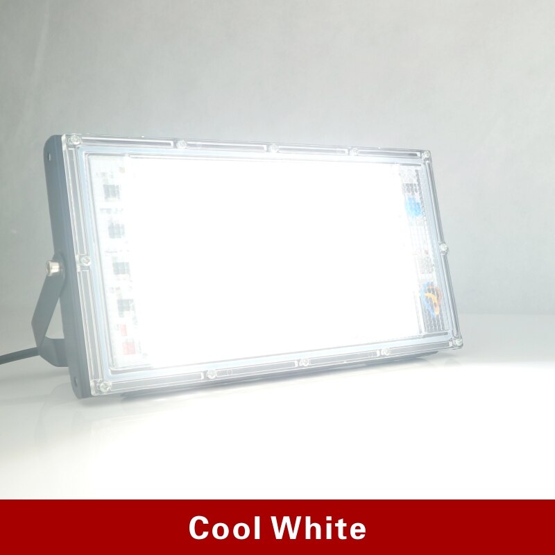 Led flood light 100w 220v udendørs projektør  ip65 vandtæt led gadelampe landskabsbelysning spotlight wall washer: Kølig hvid