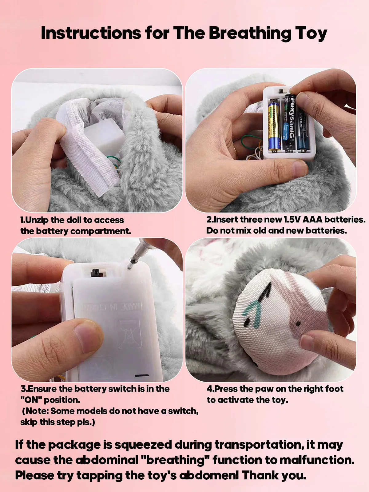Muñeco de peluche de elefante calmante para bebé, 4 modos, compañero para dormir, muñeca musical y ligera, juguete de peluche sensorial, para niños