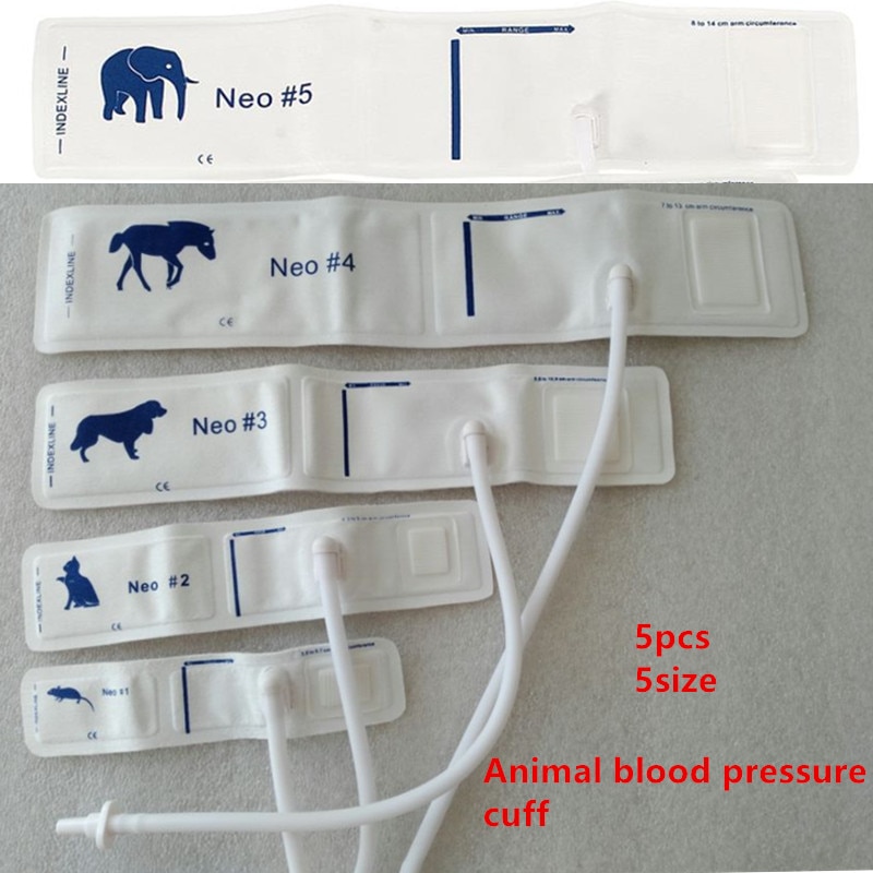 Veterinær blodtryksmanchet til patientmonitor alle størrelse elefanthest hund kat og mus til små dyr med enkelt rør
