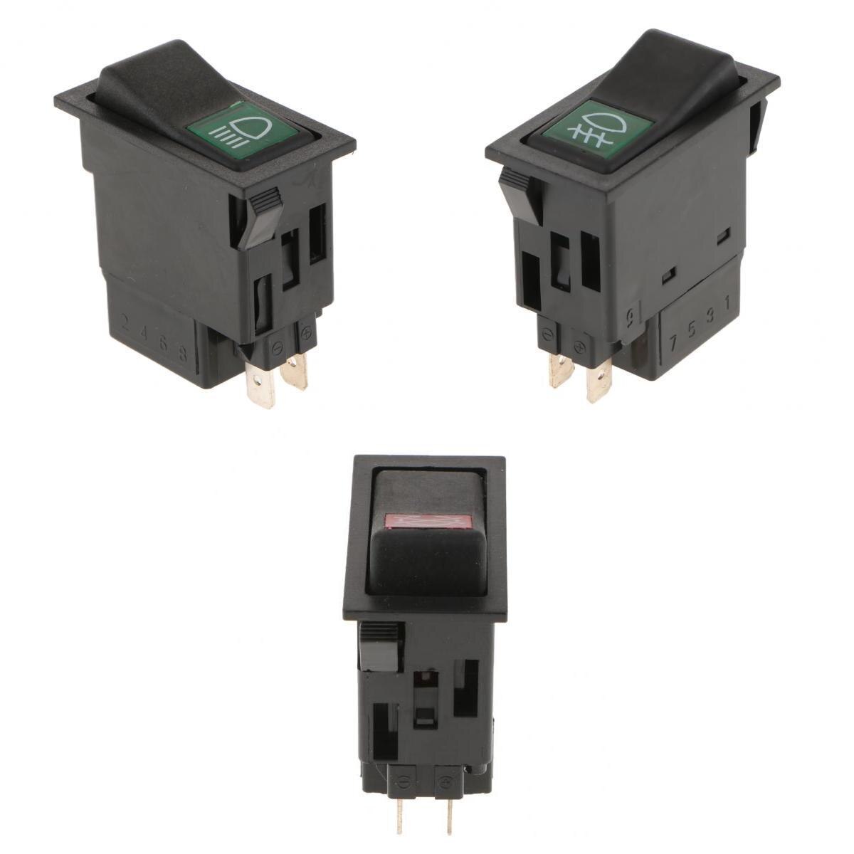 3PCS 1Gear 2Pin/2 Pin/4Pin Light On/Off Push Button Rocker Switch for Trucks