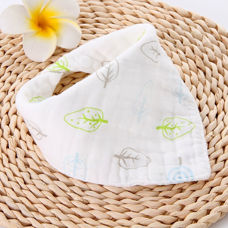 Muslin Baby Slabbers - Cartoon Dierenprint - Katoen Bandana Smock - Unisex Baby Spuugdoekjes: Blad