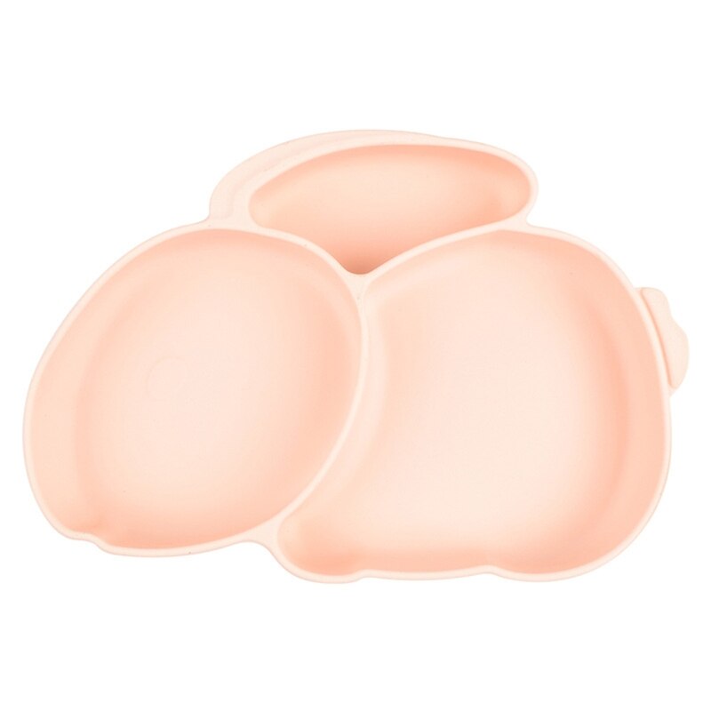 Baby Suction Bowl Divided Dinner Plate Infants Learning Feeding Dish Non-toxic BPA-Free Silicone Solid Color Cute Cartoon: Y4