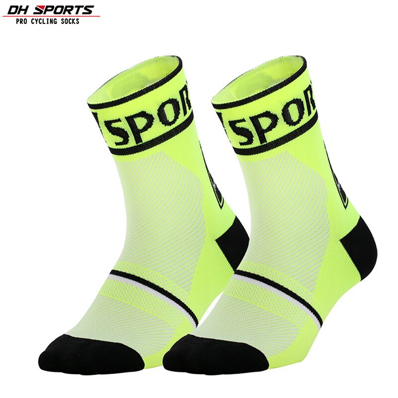 Cycling Socks Compression Team Bike Outdoor Hiking Basketball Running Breathable Stocking Unisex: green / 39-45