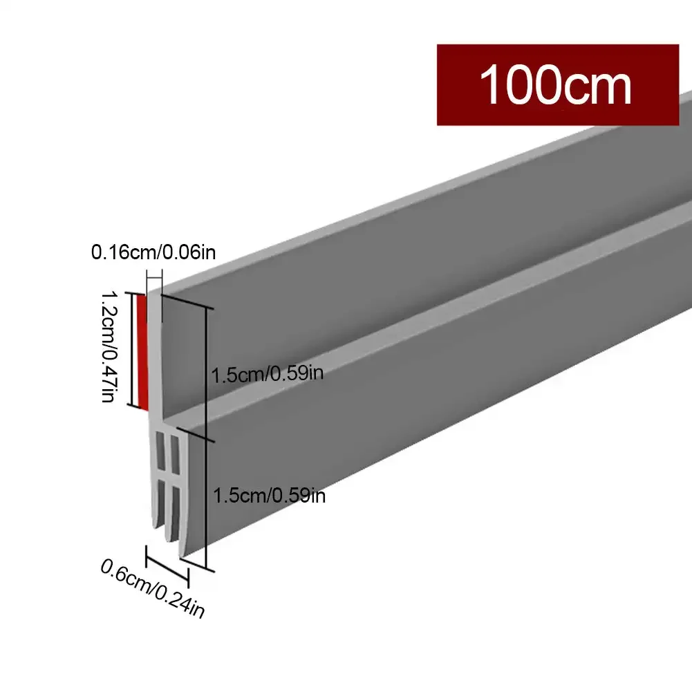 100cm Silicone Door Draught Excluder Door Bottom Sealing Strip Tape Weatherstrip Waterproof Wind Proof Sound Insulation Tape: Black & White