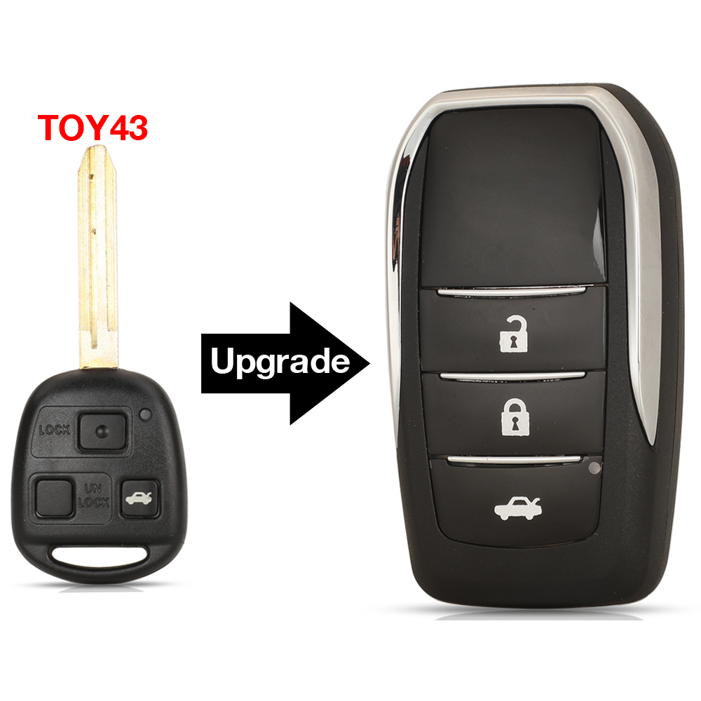 Jingyuqin Remote Car Key Shell For Toyota Yaris Carina Corolla Avensis For Lexus ES RX LS GS IS200 RX300 ES300 LS400 GX460: For Toyota / 3B TOY43 Blade