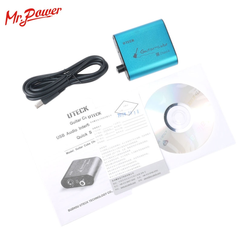 Uteck Guitar Cube ASIO Chord USB Audio Interface(DI) Fit For Soft(Guitar Rig JAMVOX AmpITube) 240 B