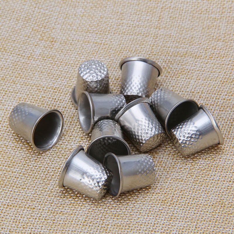 10 X Metalen Vingerhoeden-Vinger Naaien Grip Shield Protector Voor Pin Naald