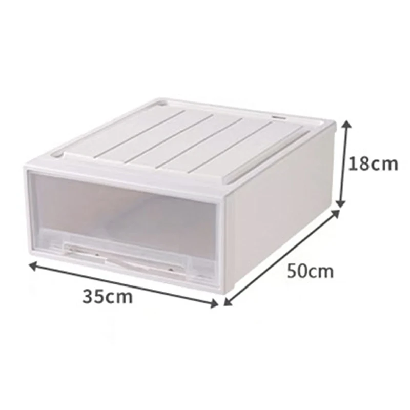 Kleiderschrank-Aufbewahrungsbox, transparente Nachttisch-Kleiderbox mit Deckel, Haushaltsverdickung, Schubladen-Stil, stapelbarer Behälter zum Organisieren: Schwarz