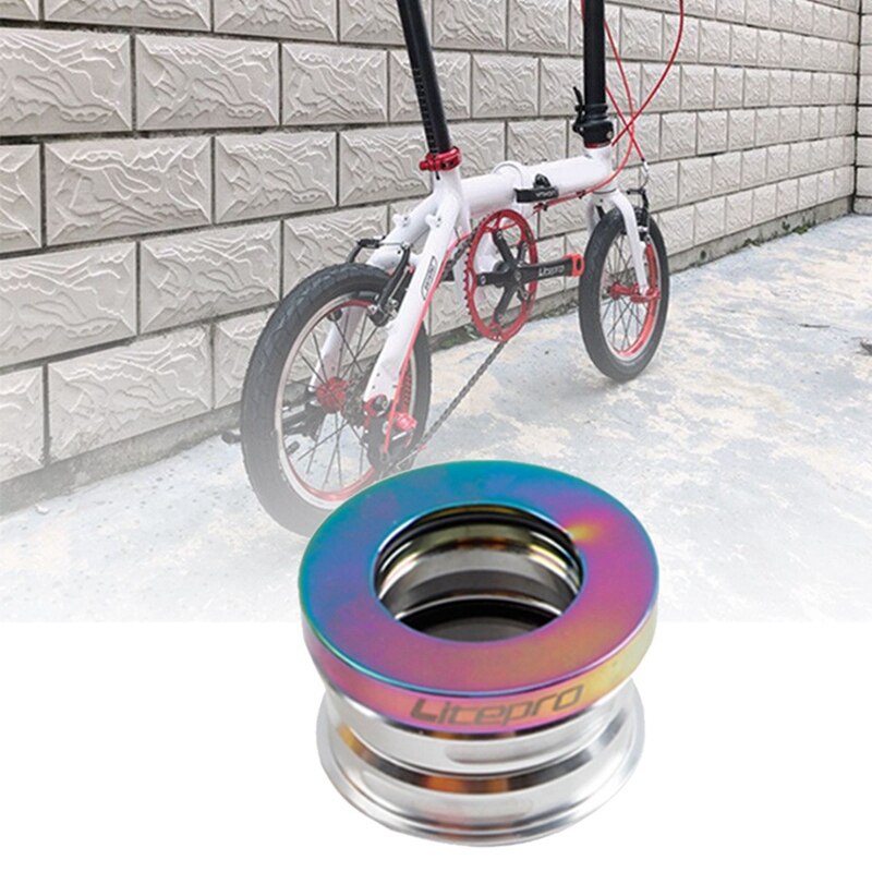 Litepro Folding Bike Headset Aluminum Alloy CNC Bicycle Headset with Litepro Folding Bike Pedal Ultra Light