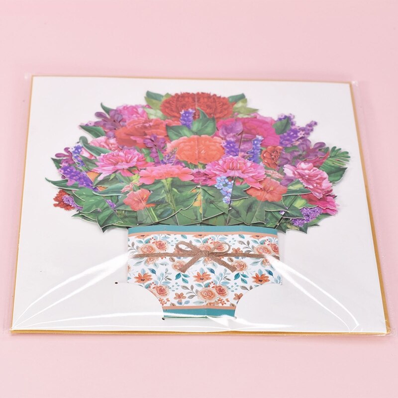 3d pop up mães dia cartões flores floral buquê cartão de saudação para mãe esposa aniversário simpatia obter bem