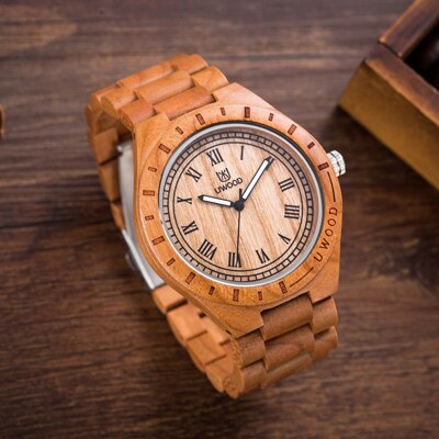 Reloj de pulsera de madera MUYES sandal Natural para hombre, reloj de pulsera de lujo con movimiento japonés , para hombre, novedad de 2035: Cherry sandal wood