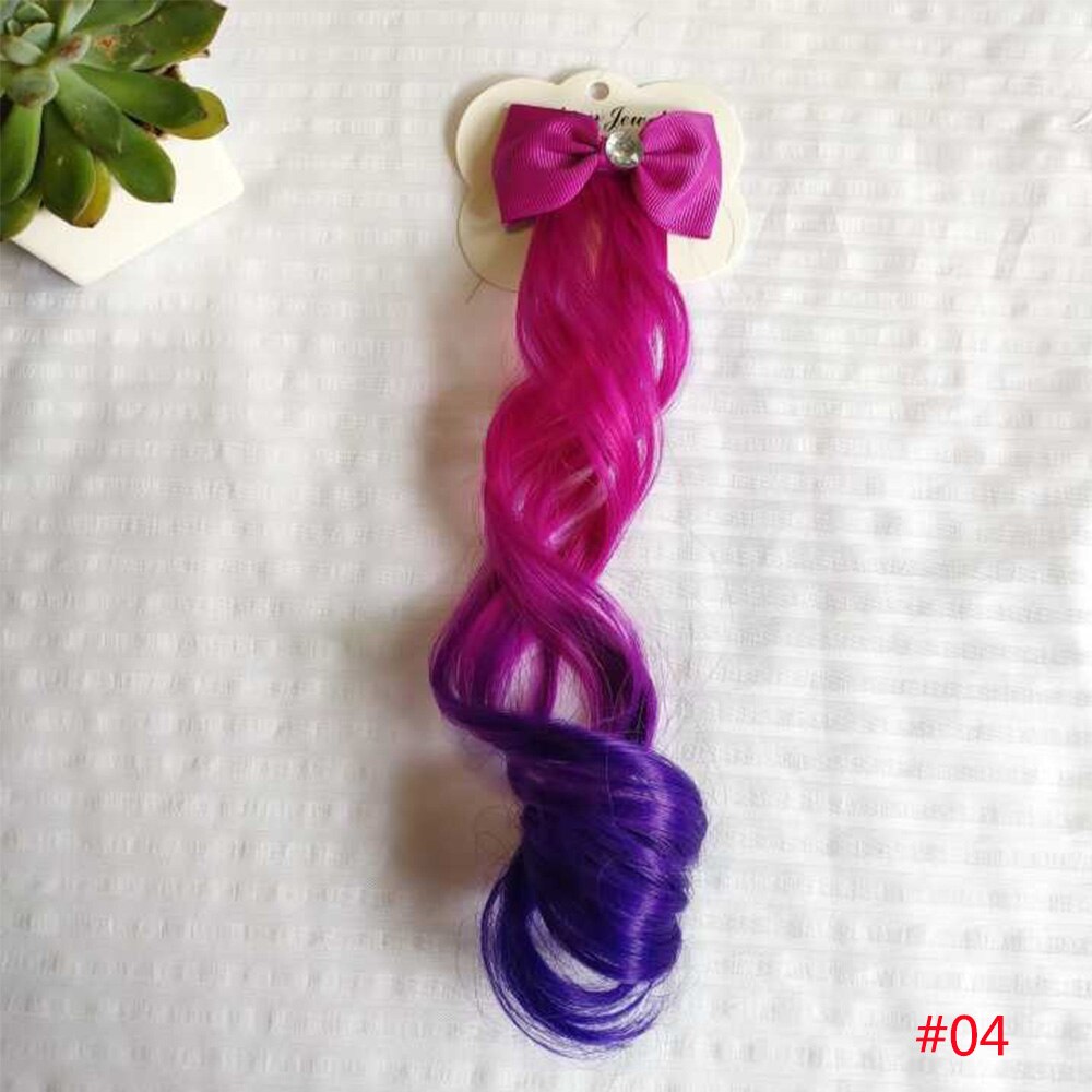 Novo crianças colorido peruca acessórios de cabelo arco cachos grampos de cabelo meninas crianças desempenho peruca hairpins headwear: 04