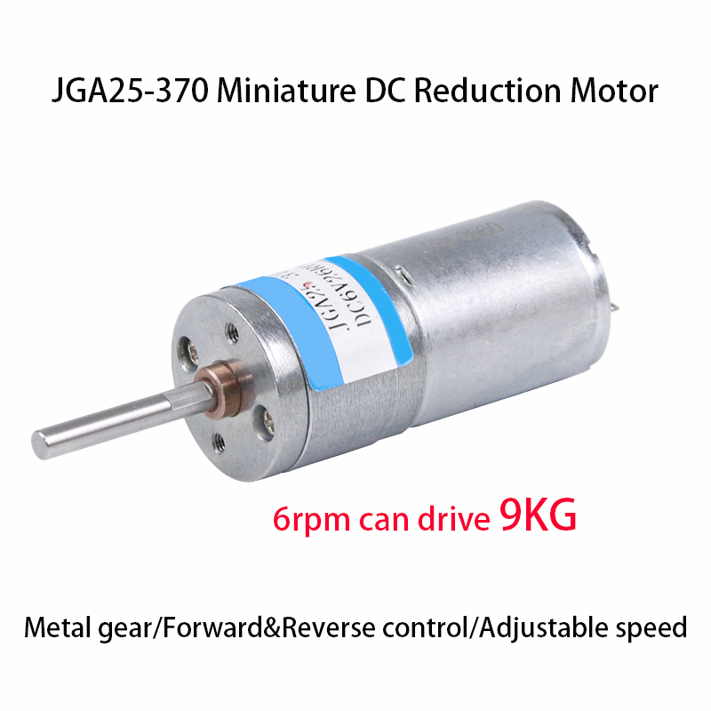 JGA25-370 12V DC Reductiemotor Laag toerental voor robot 9kg.cm Hoog koppel Micro 6v Borstelmotor 12 Volt 24v DC Robot