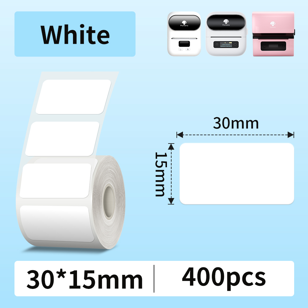 Phomemo Etikettendrucker-Papier, M110 Etikettenklebepapier, weiß, wasserfest, Thermoaufkleber für tragbare Drucker M110 M221 M200 M220: Light Black