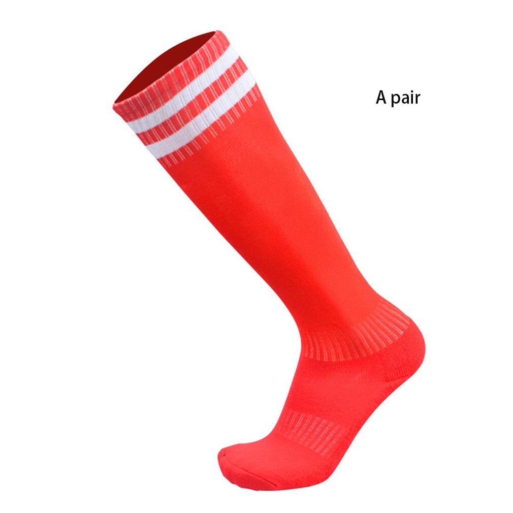 Voksne barnefotballsokker lange mannlige tykkere håndklebunn sportssokker sklisikker svette trening fotballfotballstrømpe: 3
