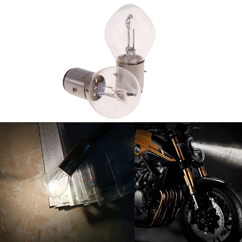 1/2 pièces BA20D ampoule LED haute luminosité 12V 35/35W halogène phare unique ampoule ambre pour moto ATV cyclomoteur Scooter