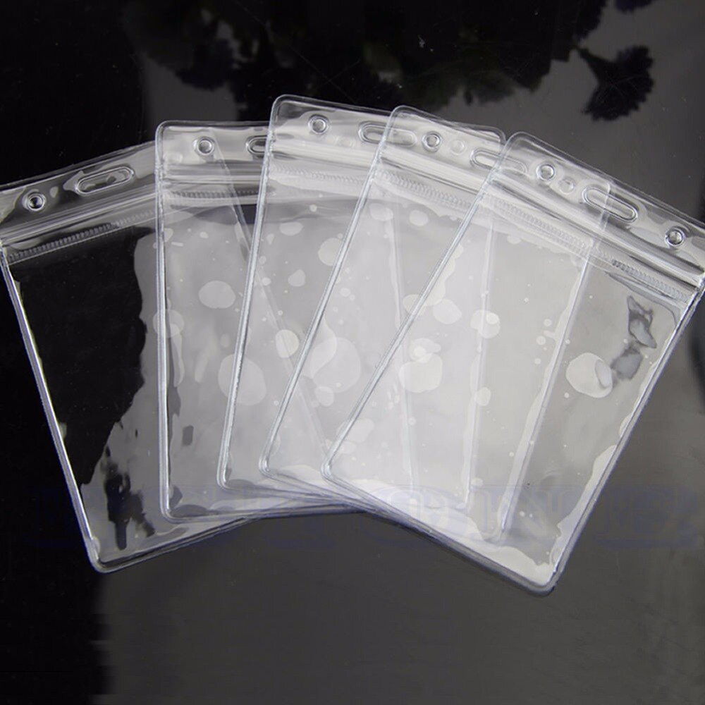 5 x clair pratique Transparent PVC Badge travail exposition ID nom étanche porte-cartes tronc pas de fermeture éclair décontracté solide supports