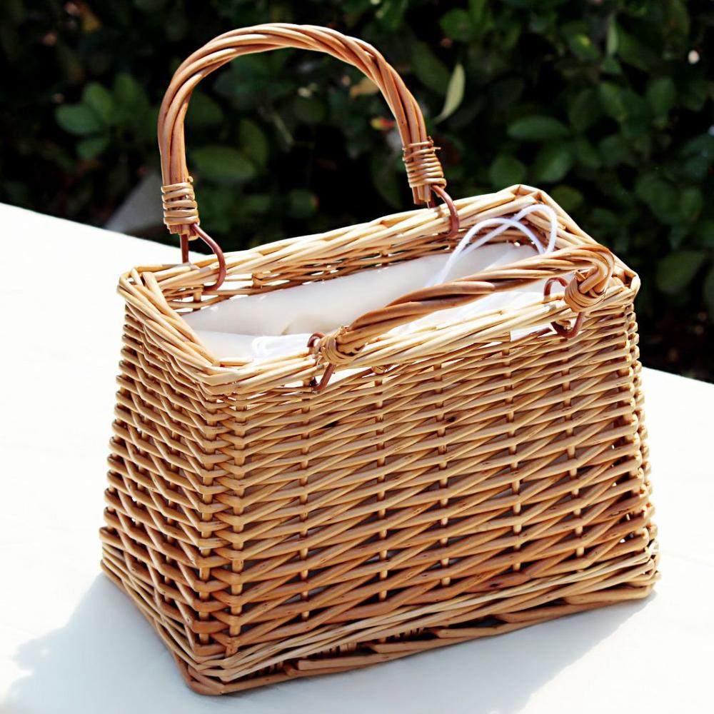 Strand stro tassen dames zomer handtas rotan vierkante tas handgemaakte bali geweven crossbody tas doos bohemien
