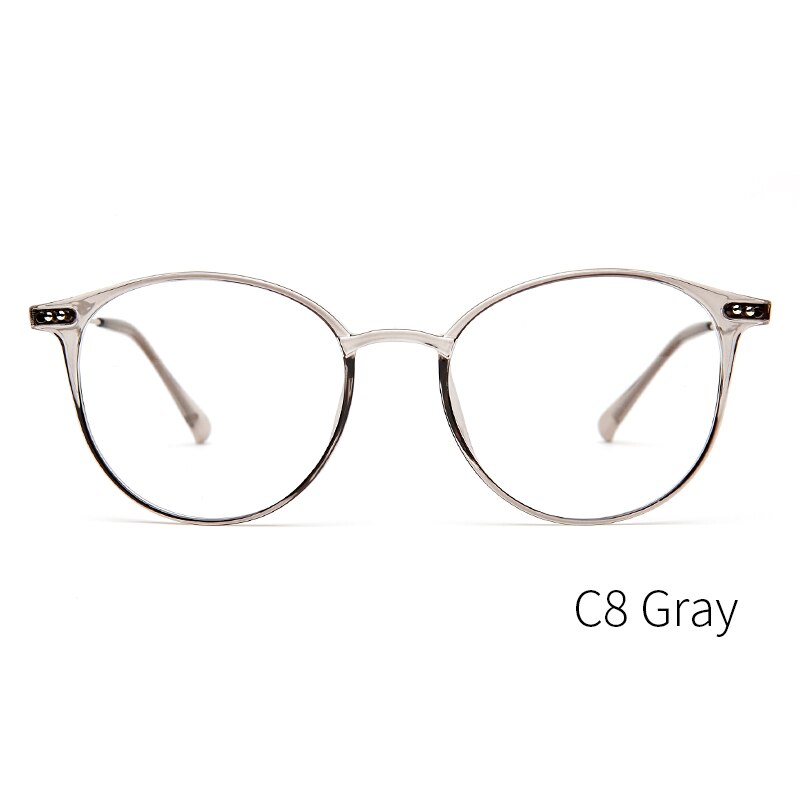 KANSEPT Acetate Glasses Frame Women Round Prescription Eyeglasses Ultralight Myopia Circle Eye Glasses Frame 90045: 90045C8