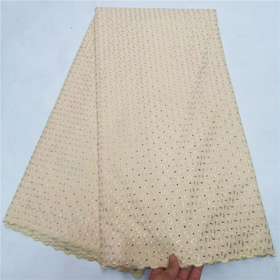 Zwitserse Kant Stof Satijn 100% Katoen Borduren Afrikaanse Katoen Stoffen Zwitserse Voile Kant Populaire Dubai Stijl 5 Yards