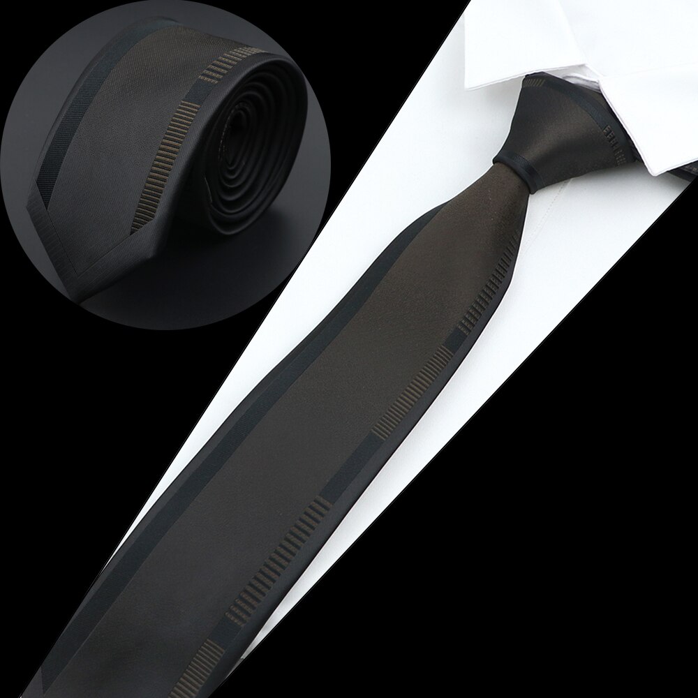 Luksuriøst herreslips jacquardvevd skinny slim 6cm svart blått blomster paisley-slips bankett festskjorte