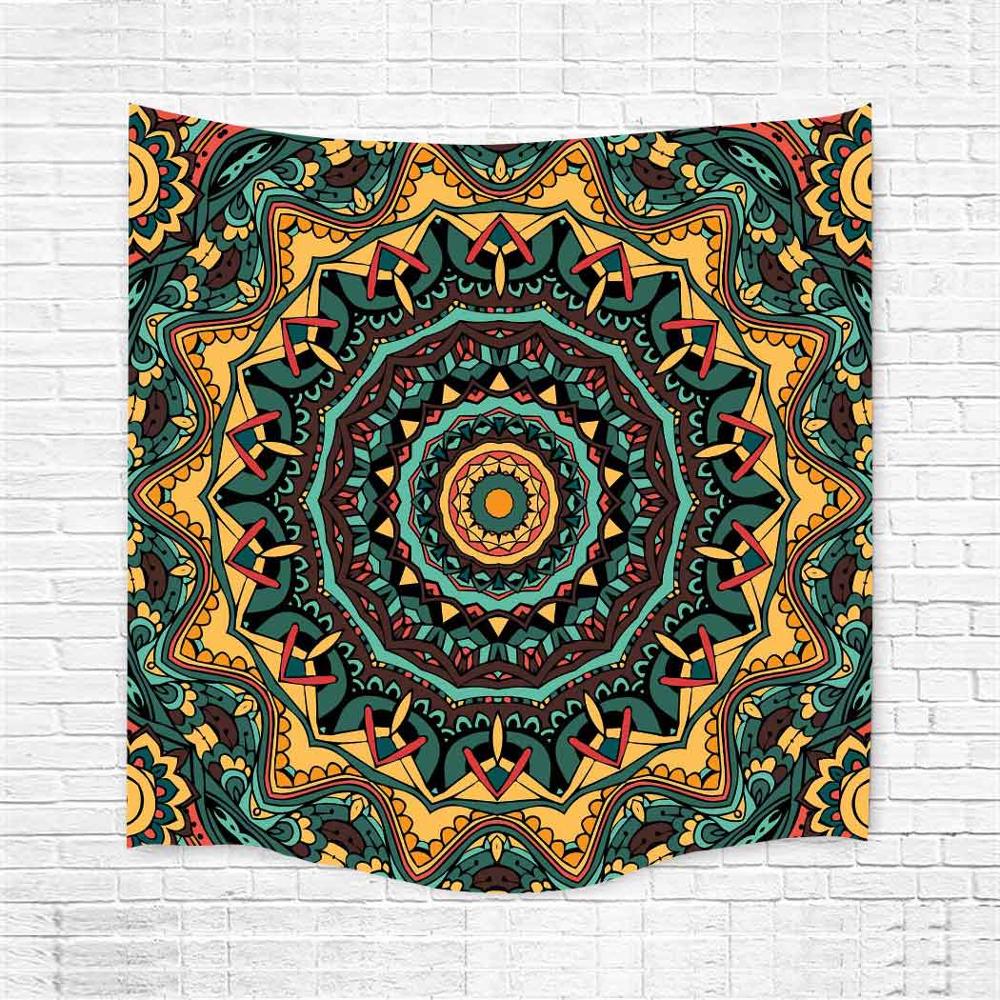 Zwart En Wit Tapijt Voor Slaapkamer En Woonkamer Decor Olifant Patroon Katoen Mandala Muur Opknoping Wandtapijten Chakra Boho Hippie Indian 90X84 Inch