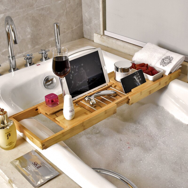 Extendable Bath Tray Bathtub Tray Bath Tub Tray Bamboo Bathroom Shelf Tray Tub Shelf Home Furniture