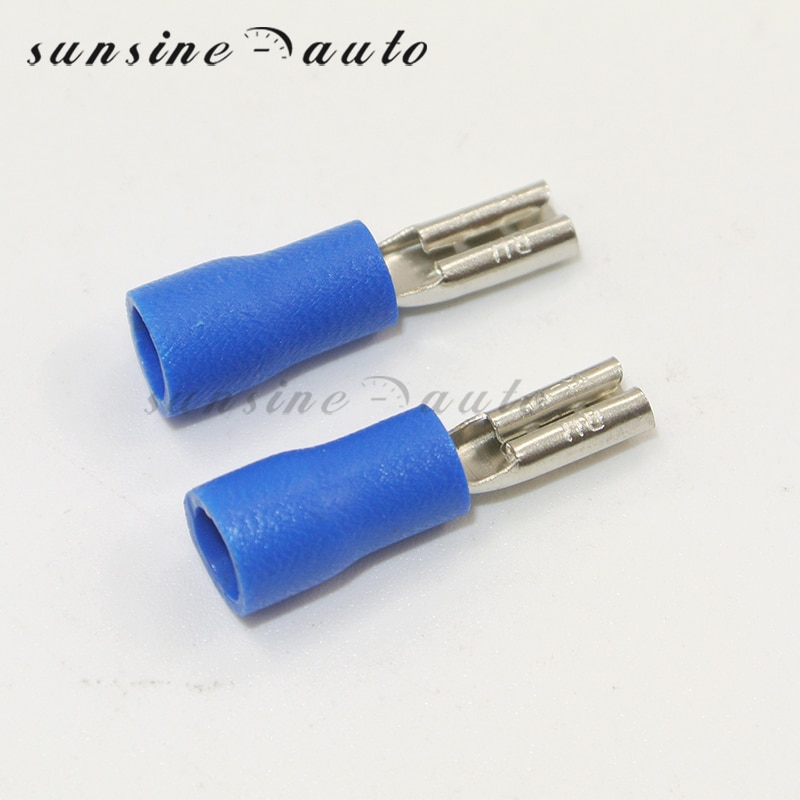 50 kpl 2.8mm 4.8mm 6.3mm naaraseristetty sähköinen puristusliitin 0.5-2.5 mm:lle 2 22-10 awg liittimet kaapelin johtoliitin: 2.8mm sinistä