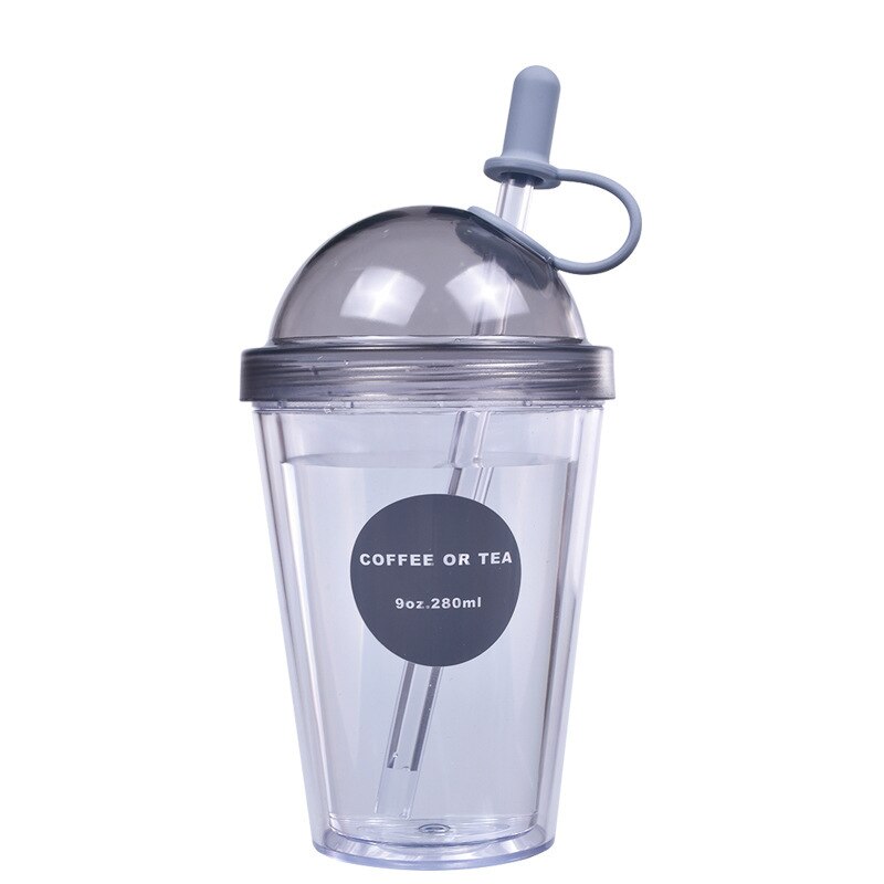 Kaffekopper av plast med lokk og sugerør til iskaffe juice boble boba smoothie soda cocktailparty og te 320ml: 5