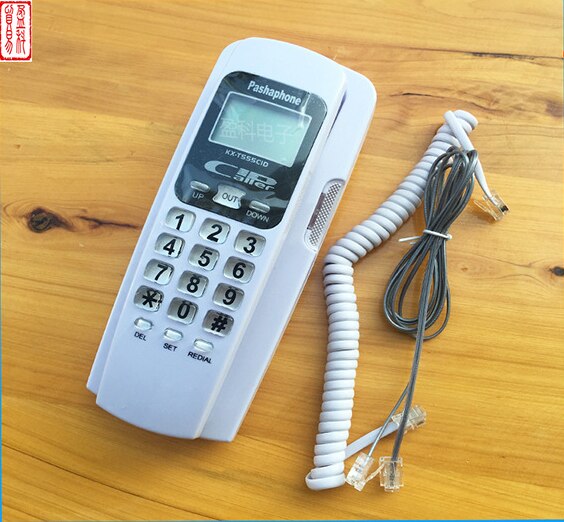 Binnenkomende oproep klein ophangen hotel thuiskantoor telefoon nummerherkenning telefoon zwarte vaste hoteltelefoon thuiskantoor hangende telefoon: Wit