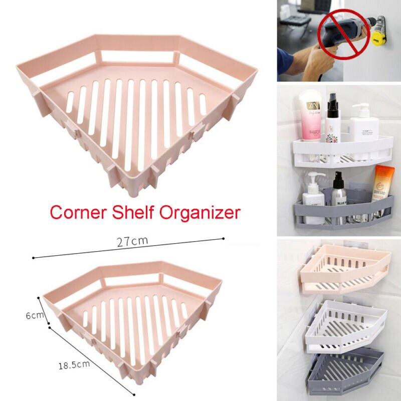 Seamless Sticker Triangle Shelf Toilet Storage Rack Kitchen Bathroom Toilet Shelf Corner Storage Rack