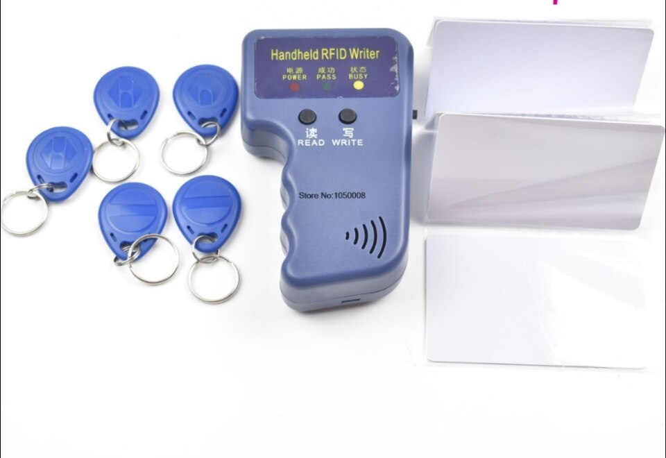 125khz handheld portable Reader writer cloner copier programmer to backup copy clone ID card with writable t5577 card keyfob