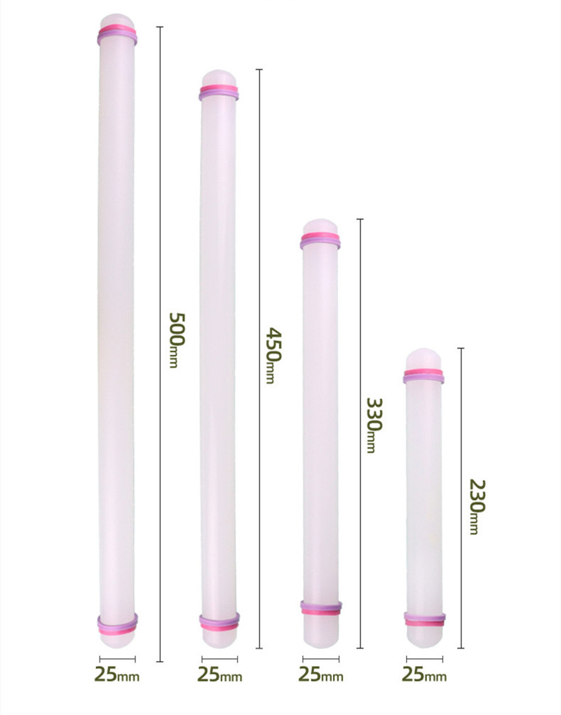 23/33/45/50Cm Plastic Deegroller Keuken Taart Bakken Tool Pp Non Stick Oppervlak Stok omcirkeld Huishoudelijke Suiker Deeg Rolling Mach