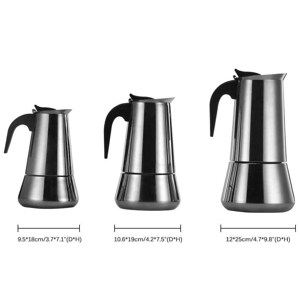 1pc Stainless Steel Coffee Pot Coffee Machine Maker Portable Electrical Coffee Pot Boiled Milk Coffee Kettle For: 300ML