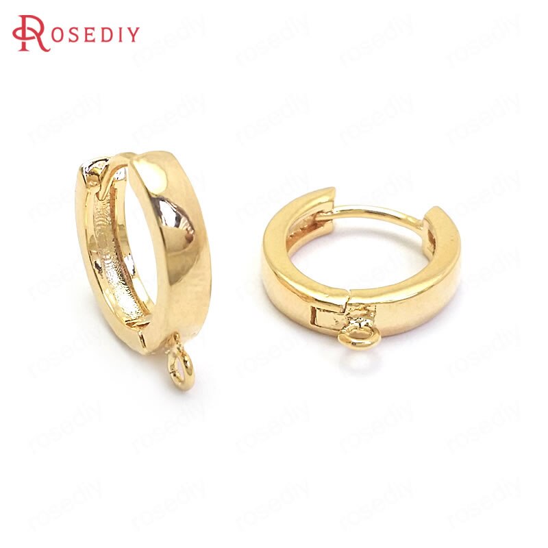 (37205)6 kpl 15mm 24k kullanvärinen messinki pyöreä pyöreä korvakorut vanteet korujen valmistustarvikkeet tee-se-itse löydöt tarvikkeet