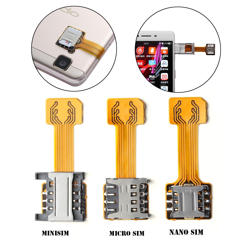 1PC Universal TF híbrido Sim ranura para tarjeta SIM Dual adaptador Micro SD Extender Nano Cato para Android teléfono tres elección